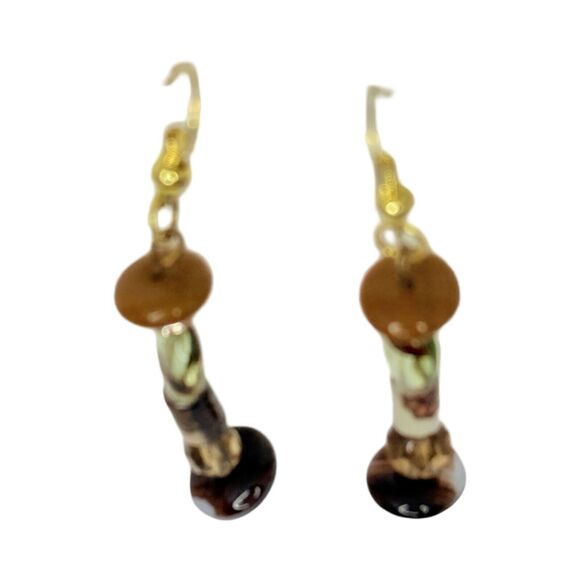 Handcrafted Beaded Drop Earrings with Mixed Glass Beads, Boho Style, 2" Dangle - Picture 4 of 12